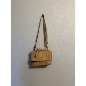 EVE Natural Cork Portugal Neutral Nude Tan Vegan Crossbody Messenger Bag Purse